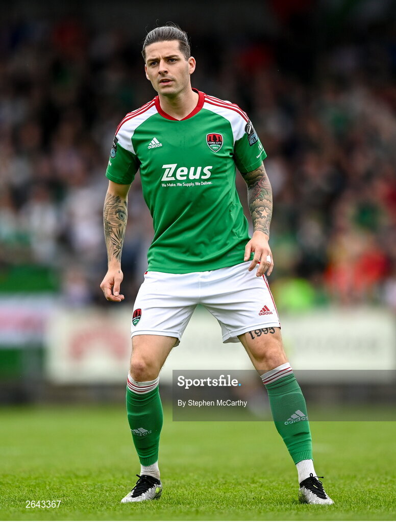 8 October 2023; Ruairi Keating of Cork City during the Sports Direct Men’s FAI Cup semi-final match between Cork City and St Patrick's Athletic at Turner’s Cross in Cork. Photo by Stephen McCarthy/Sportsfile