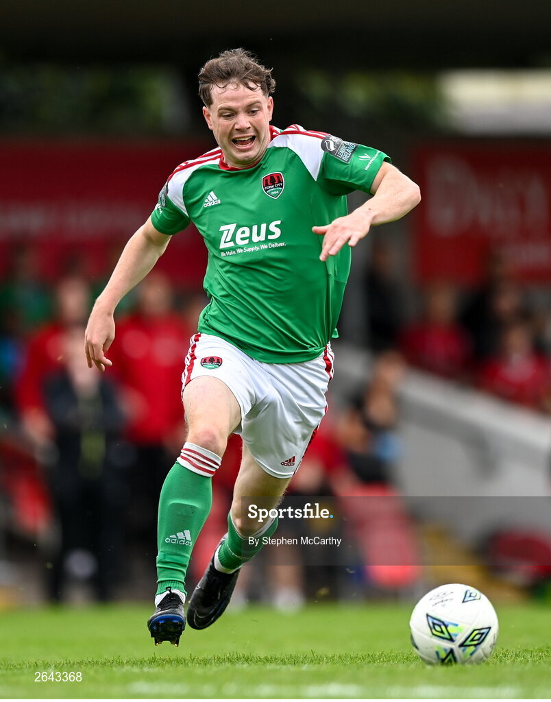 8 October 2023; Cian Murphy of Cork City during the Sports Direct Men’s FAI Cup semi-final match between Cork City and St Patrick's Athletic at Turner’s Cross in Cork. Photo by Stephen McCarthy/Sportsfile