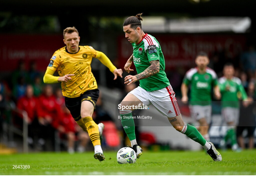 8 October 2023; Ruairi Keating of Cork City during the Sports Direct Men’s FAI Cup semi-final match between Cork City and St Patrick's Athletic at Turner’s Cross in Cork. Photo by Stephen McCarthy/Sportsfile