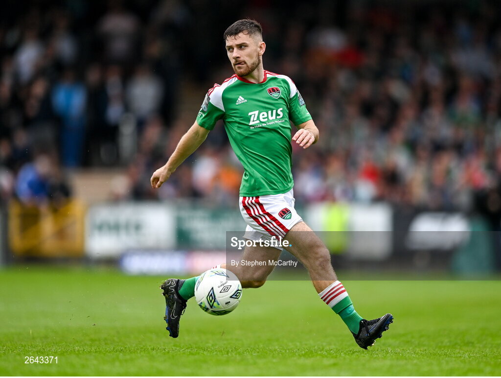 8 October 2023; Aaron Bolger of Cork City during the Sports Direct Men’s FAI Cup semi-final match between Cork City and St Patrick's Athletic at Turner’s Cross in Cork. Photo by Stephen McCarthy/Sportsfile