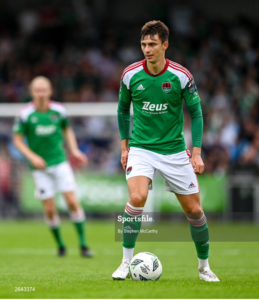 8 October 2023; Andrii Kravchuk of Cork City during the Sports Direct Men’s FAI Cup semi-final match between Cork City and St Patrick's Athletic at Turner’s Cross in Cork. Photo by Stephen McCarthy/Sportsfile