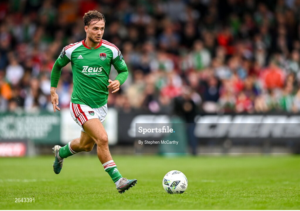 8 October 2023; Ben Worman of Cork City during the Sports Direct Men’s FAI Cup semi-final match between Cork City and St Patrick's Athletic at Turner’s Cross in Cork. Photo by Stephen McCarthy/Sportsfile