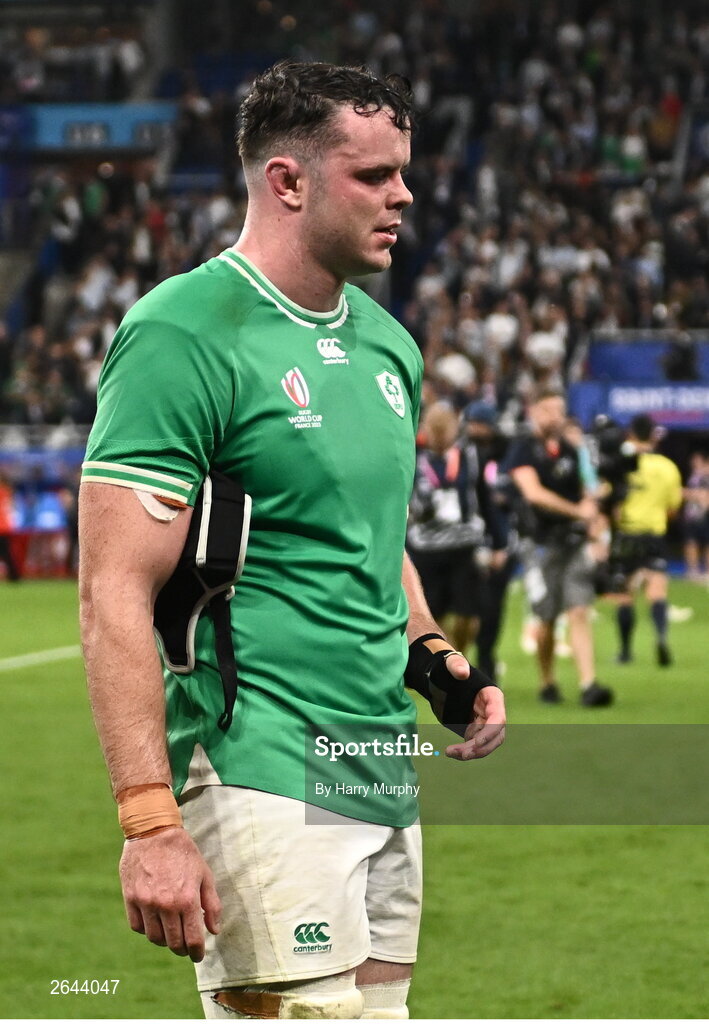 7 October 2023; James Ryan of Ireland after his side's victory in the 2023 Rugby World Cup Pool B match between Ireland and Scotland at the Stade de France in Paris, France. Photo by Harry Murphy/Sportsfile