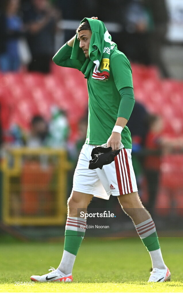8 October 2023; Jaze Kabia of Cork City after the Sports Direct Men’s FAI Cup semi-final match between Cork City and St Patrick's Athletic at Turner’s Cross in Cork. Photo by Eóin Noonan/Sportsfile