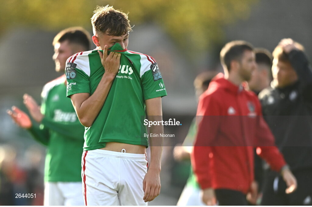 8 October 2023; Joe O'Brien-Whitmarsh of Cork City during the Sports Direct Men’s FAI Cup semi-final match between Cork City and St Patrick's Athletic at Turner’s Cross in Cork. Photo by Eóin Noonan/Sportsfile