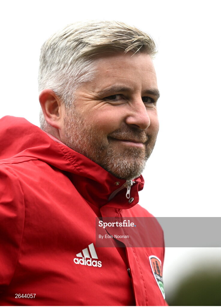 8 October 2023; Cork City lead analyst Greg Yelverton before the Sports Direct Men’s FAI Cup semi-final match between Cork City and St Patrick's Athletic at Turner’s Cross in Cork. Photo by Eóin Noonan/Sportsfile