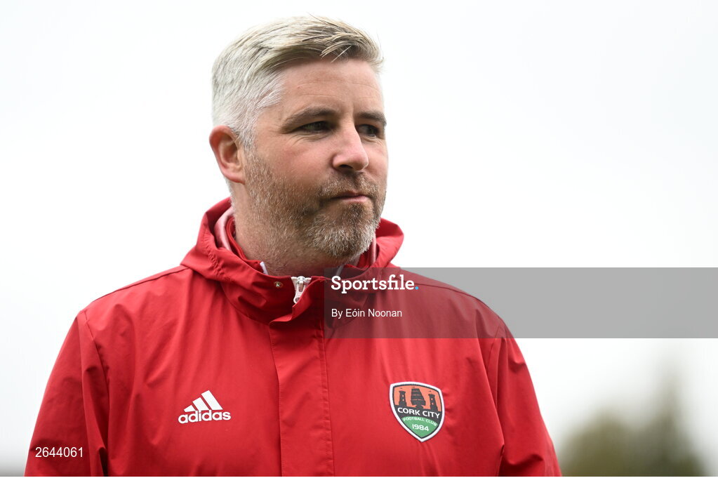 8 October 2023; Cork City lead analyst Greg Yelverton before the Sports Direct Men’s FAI Cup semi-final match between Cork City and St Patrick's Athletic at Turner’s Cross in Cork. Photo by Eóin Noonan/Sportsfile