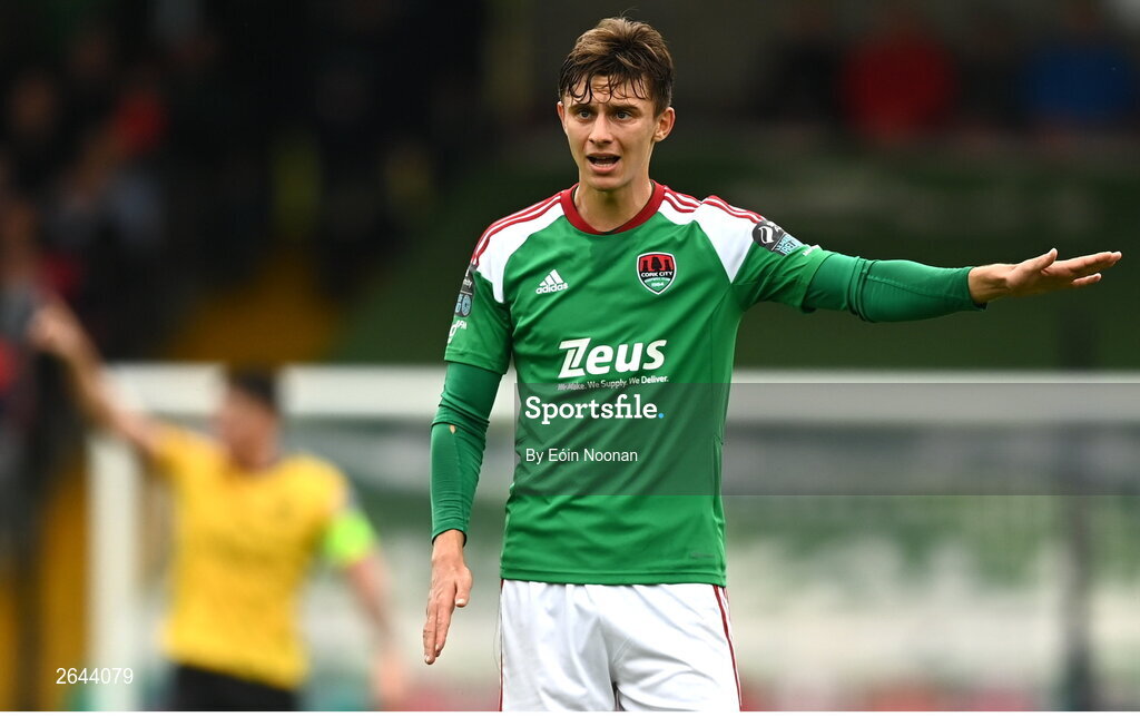 8 October 2023; Andrii Kravchuk of Cork City during the Sports Direct Men’s FAI Cup semi-final match between Cork City and St Patrick's Athletic at Turner’s Cross in Cork. Photo by Eóin Noonan/Sportsfile