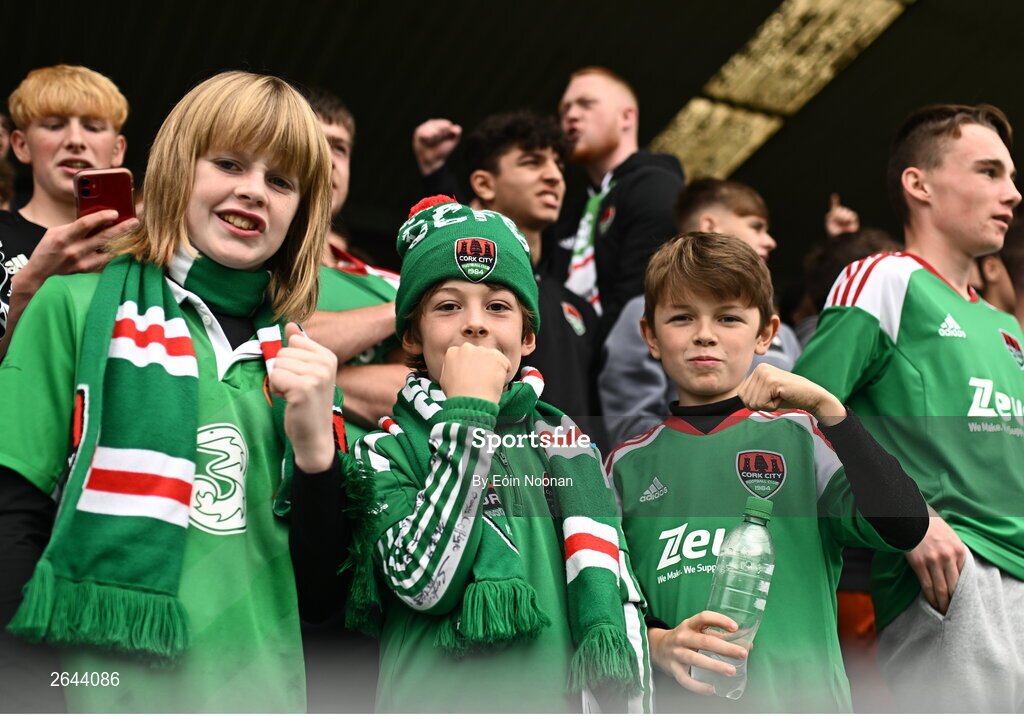 8 October 2023; Cork City supporters during the Sports Direct Men’s FAI Cup semi-final match between Cork City and St Patrick's Athletic at Turner’s Cross in Cork. Photo by Eóin Noonan/Sportsfile