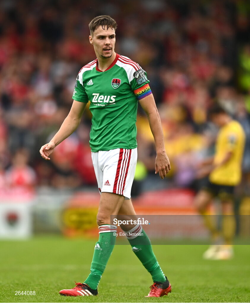 8 October 2023; Cian Coleman of Cork City during the Sports Direct Men’s FAI Cup semi-final match between Cork City and St Patrick's Athletic at Turner’s Cross in Cork. Photo by Eóin Noonan/Sportsfile