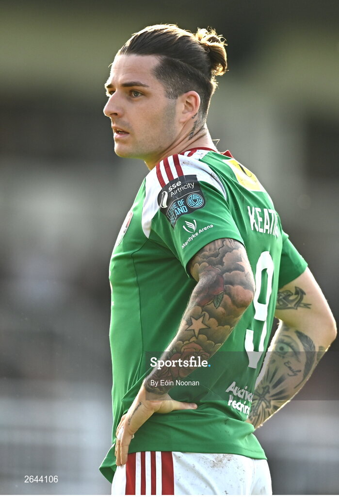 8 October 2023; Ruairi Keating of Cork City during the Sports Direct Men’s FAI Cup semi-final match between Cork City and St Patrick's Athletic at Turner’s Cross in Cork. Photo by Eóin Noonan/Sportsfile