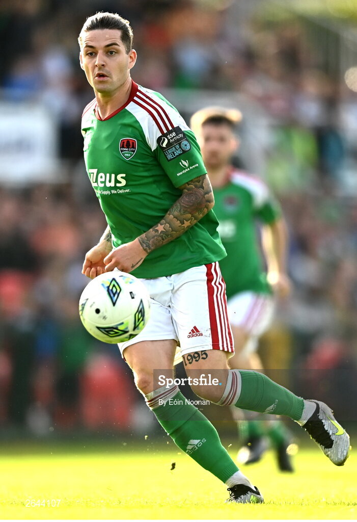 8 October 2023; Ruairi Keating of Cork City during the Sports Direct Men’s FAI Cup semi-final match between Cork City and St Patrick's Athletic at Turner’s Cross in Cork. Photo by Eóin Noonan/Sportsfile