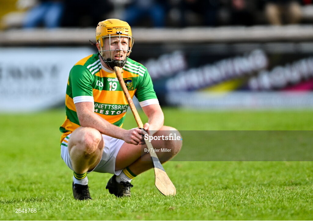 15 October 2023; Shane Byrne of Bennettsbridge reacts after his side's defeat in the Kilkenny County Senior Club Hurling Championship semi-final match between O'Loughlin Gaels and Bennettsbridge at UPMC Nowlan Park in Kilkenny. Photo by Tyler Miller/Sportsfile