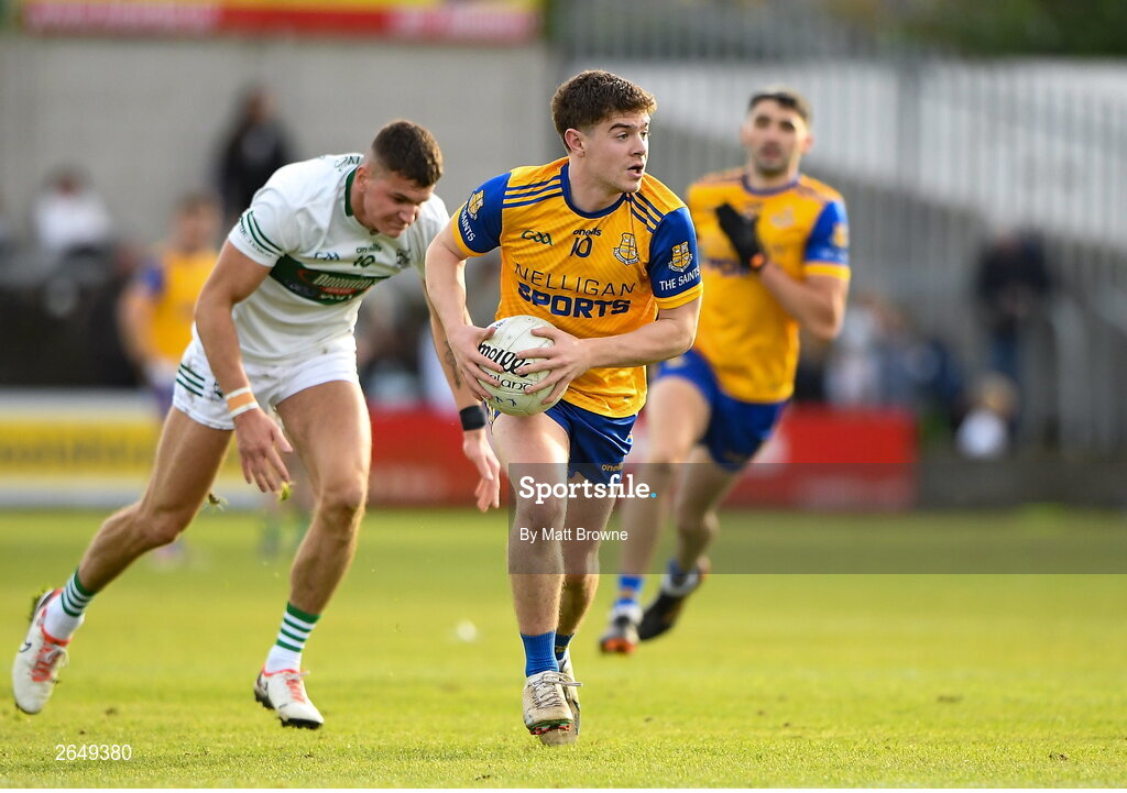 15 October 2023; Oisin Hooney of St Joseph's in action against Portlaoise during the Laois County Senior Club Football Championship final match between St Joseph's and Portlaoise at Laois Hire O'Moore Park in Portlaoise, Laois. Photo by Matt Browne/Sportsfile