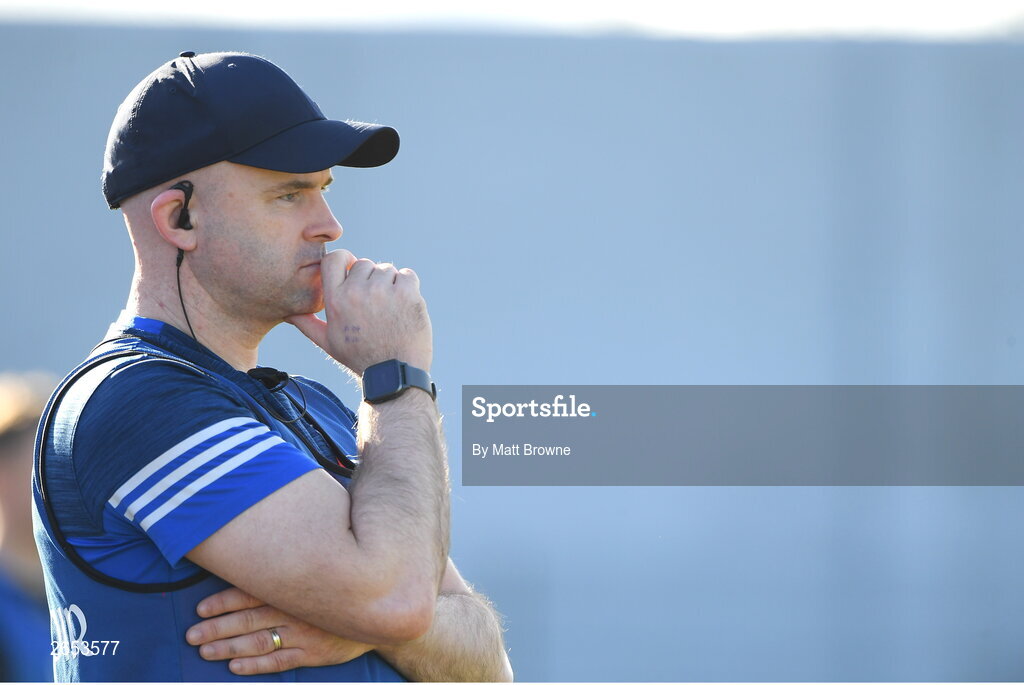 22 October 2023; Blessington manager Brian Cardiff during the Wicklow County Senior Club Football Championship final between Blessington and Rathnew at Echelon Park in Aughrim, Wicklow. Photo by Matt Browne/Sportsfile