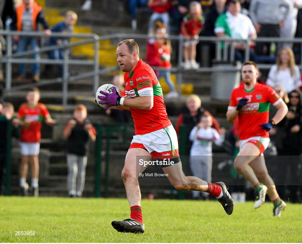 22 October 2023; James Stafford of Rathnew during the Wicklow County Senior Club Football Championship final between Blessington and Rathnew at Echelon Park in Aughrim, Wicklow. Photo by Matt Browne/Sportsfile