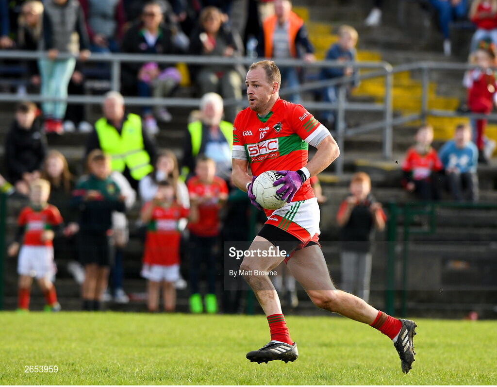 22 October 2023; James Stafford of Rathnew during the Wicklow County Senior Club Football Championship final between Blessington and Rathnew at Echelon Park in Aughrim, Wicklow. Photo by Matt Browne/Sportsfile