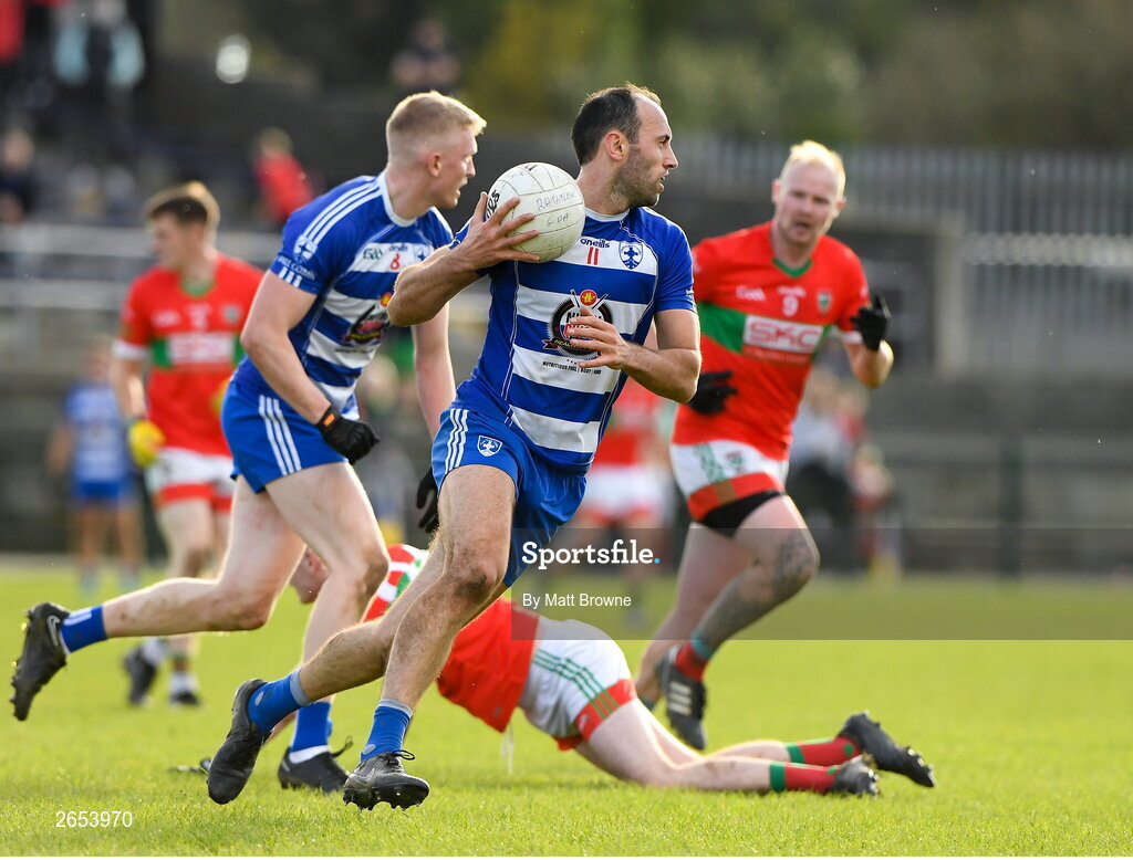 22 October 2023; Anthony McLoughlin of Blessington during the Wicklow County Senior Club Football Championship final between Blessington and Rathnew at Echelon Park in Aughrim, Wicklow. Photo by Matt Browne/Sportsfile