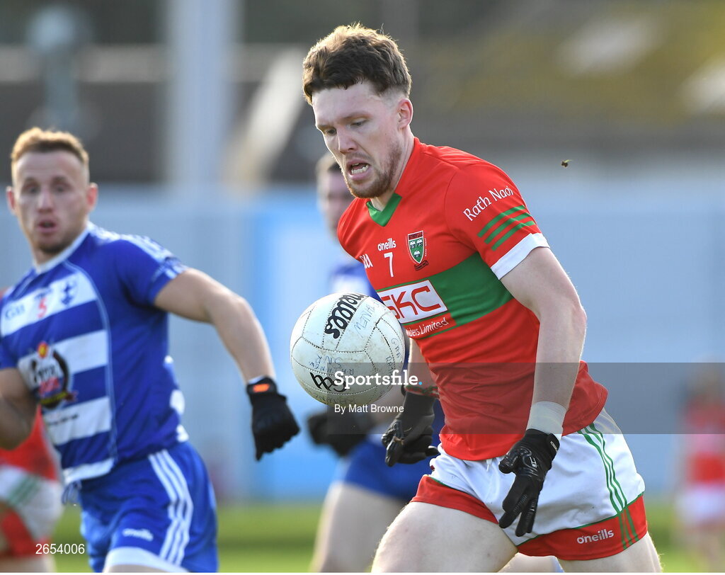 22 October 2023; Sam O'Dowd of Rathnew during the Wicklow County Senior Club Football Championship final between Blessington and Rathnew at Echelon Park in Aughrim, Wicklow. Photo by Matt Browne/Sportsfile