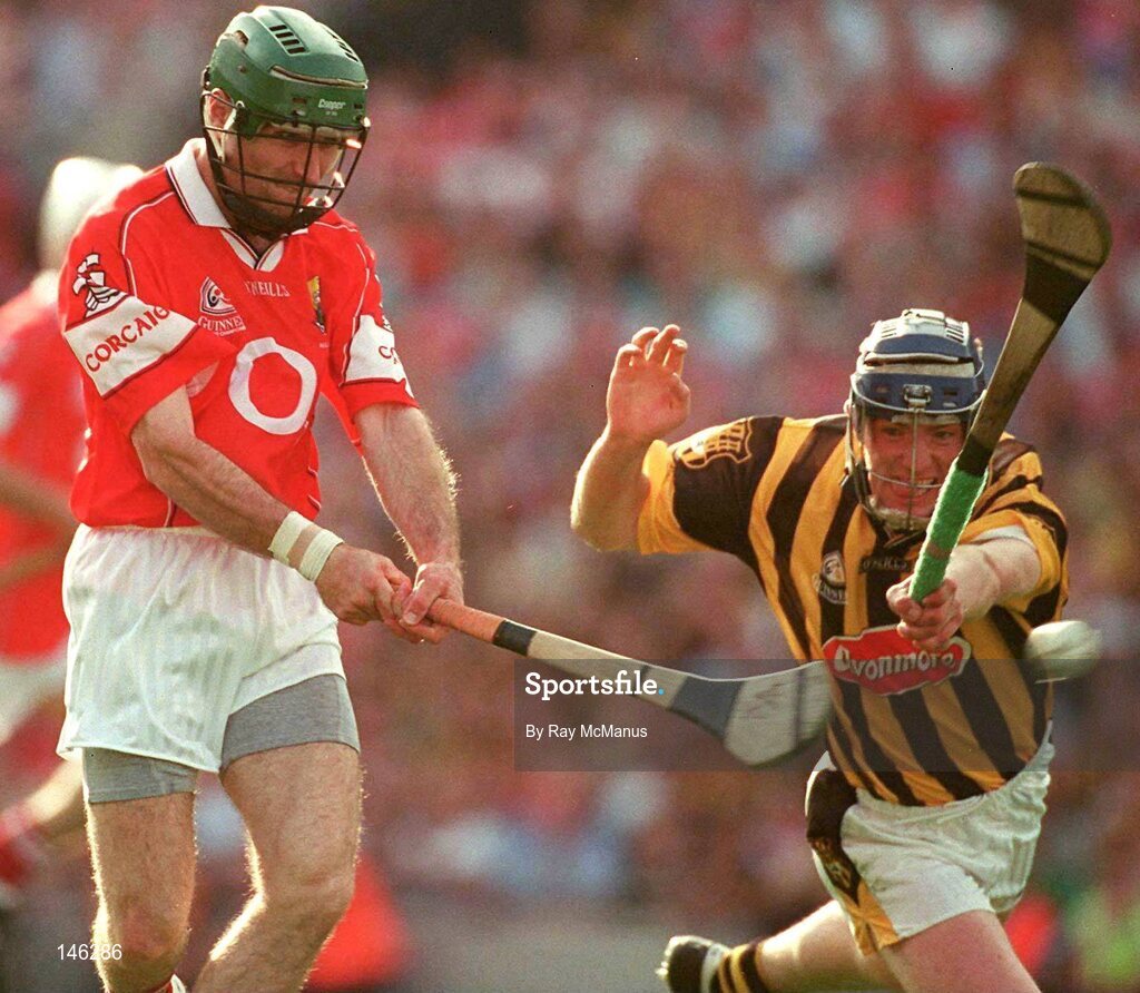 14 September 2003; Jerry O'Connor, Cork, in action against Sean Dowling, Kilkenny. Guinness All-Ireland Senior Hurling Championship Final, Kilkenny v Cork, Croke Park, Dublin. Picture credit; Ray McManus / SPORTSFILE