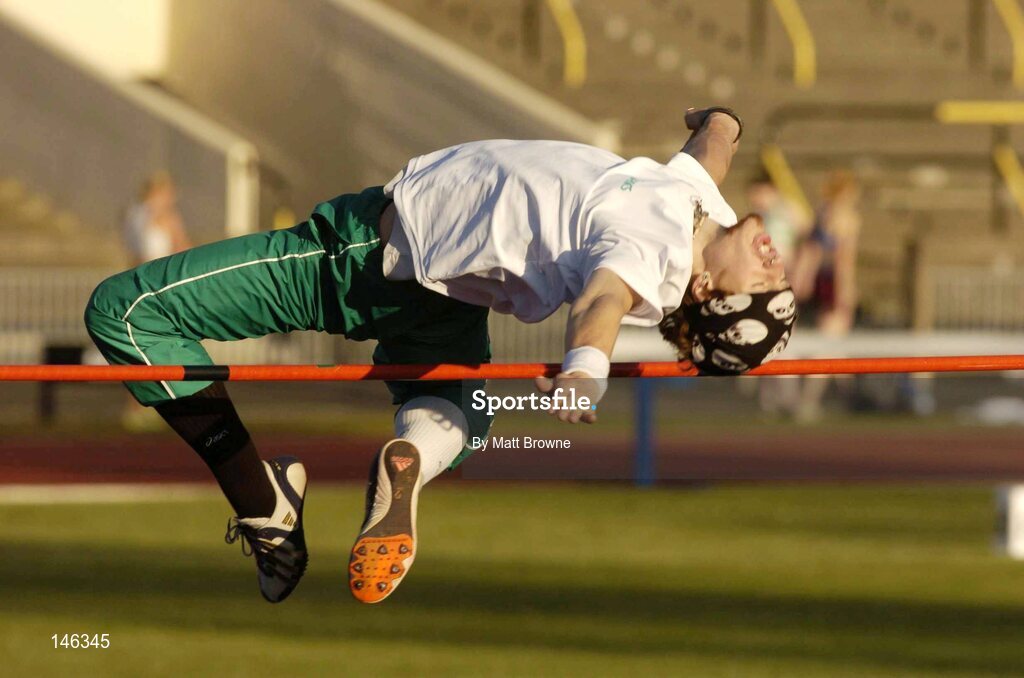25 June 2004; Adrian O'Dwyer in action during the High Jump for Men at the Dublin InterBLÉ National Track & Field Games, Morton Stadium, Santry, Co. Dublin. Picture credit; Matt Browne / SPORTSFILE