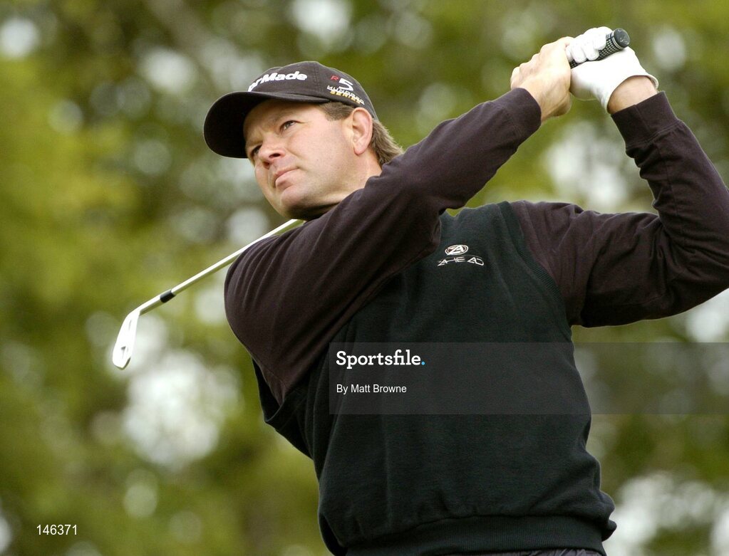 2 July 2004; Retief Goosen plays from the 2nd tee box during the Smurfit European Open. South Course, K Club, Straffan, Co. Kildare, Ireland. Picture credit; Matt Browne / SPORTSFILE