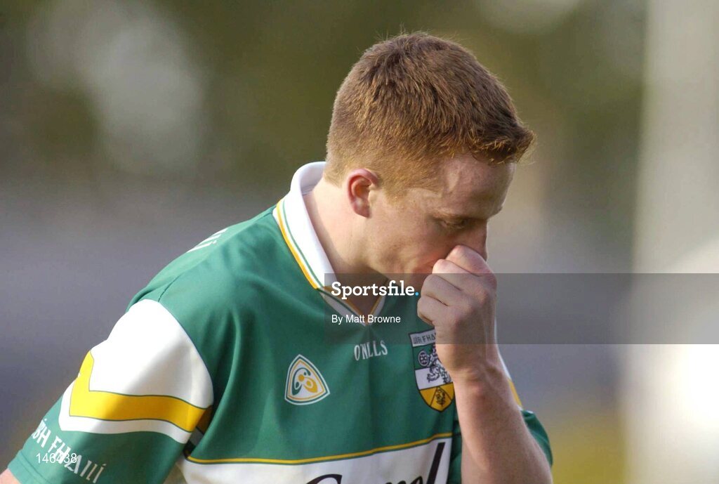 10 July 2004; James Coughlan, Offaly, pictured after he was sent off by referee Aidan Mangan against Wexford. Bank of Ireland Senior Football Championship Qualifier, Round 2, Wexford v Offaly, Wexford Park, Wexford. Picture credit; Matt Browne / SPORTSFILE