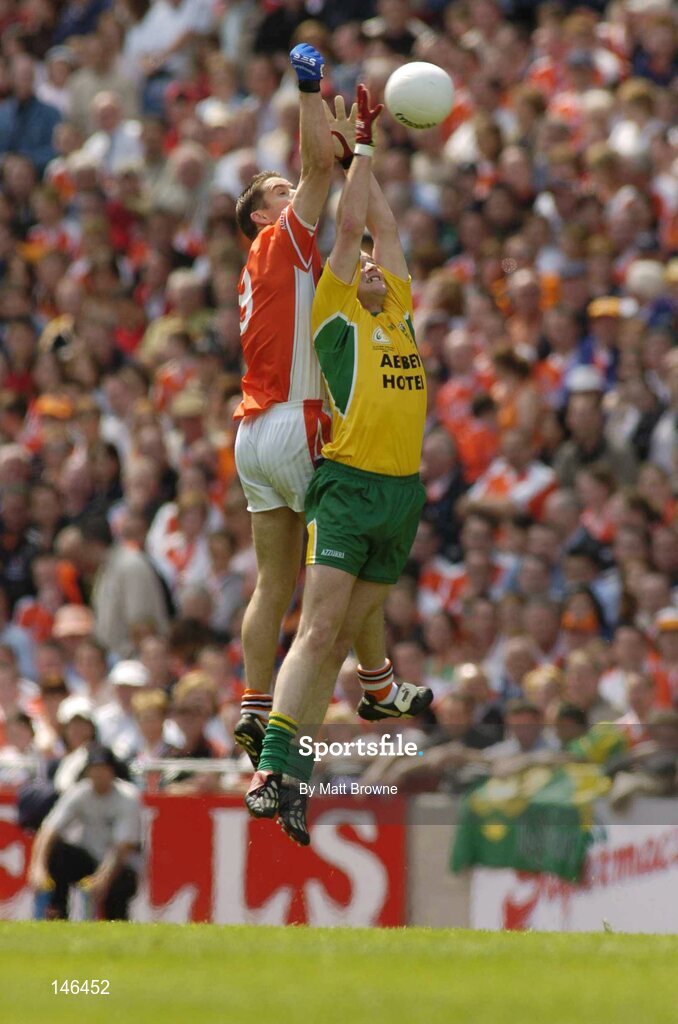 11 July 2004; Brendan Boyle, Donegal, in action against Paul McGrane, Armagh. Bank of Ireland Ulster Senior Football Championship Final, Armagh v Donegal, Croke Park, Dublin. Picture credit; Matt Browne / SPORTSFILE