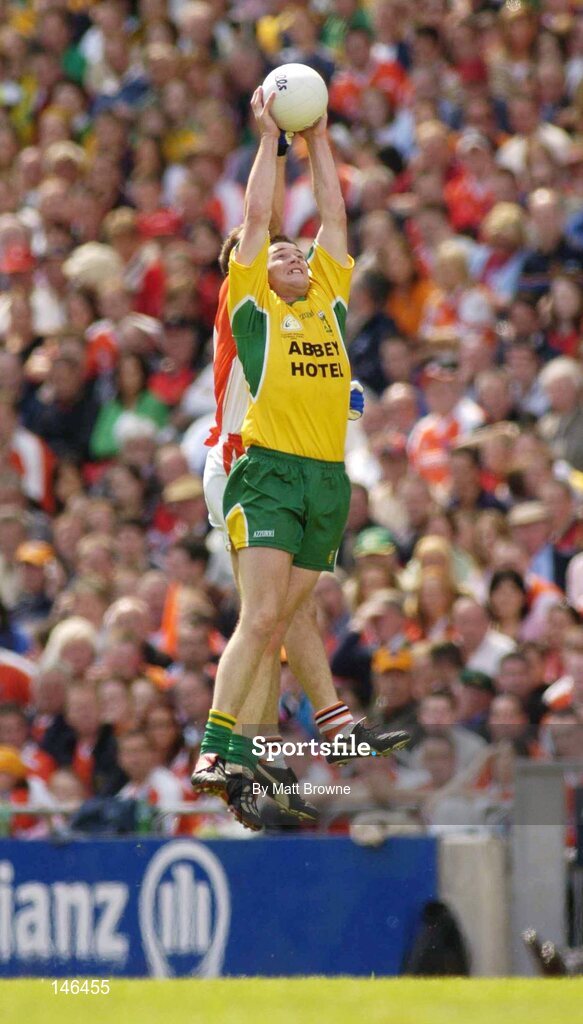 11 July 2004; Brendan Boyle, Donegal, in action against Paul McGrane, Armagh. Bank of Ireland Ulster Senior Football Championship Final, Armagh v Donegal, Croke Park, Dublin. Picture credit; Matt Browne / SPORTSFILE