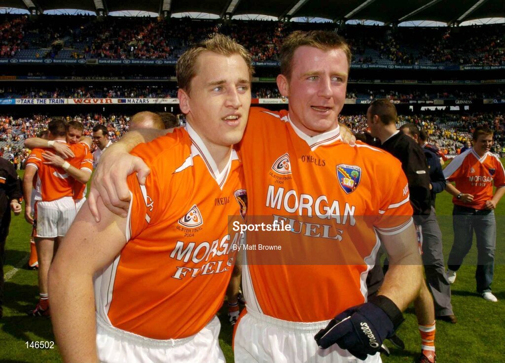 11 July 2004; Paddy McKeever, left, and Steven McDonnell Armagh, pictured after victory over Donegal. Bank of Ireland Ulster Senior Football Championship Final, Armagh v Donegal, Croke Park, Dublin. Picture credit; Matt Browne / SPORTSFILE