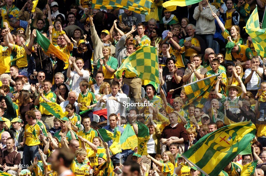 11 July 2004; Donegal supporters during the match. Bank of Ireland Ulster Senior Football Championship Final, Armagh v Donegal, Croke Park, Dublin. Picture credit; Damien Eagers / SPORTSFILE