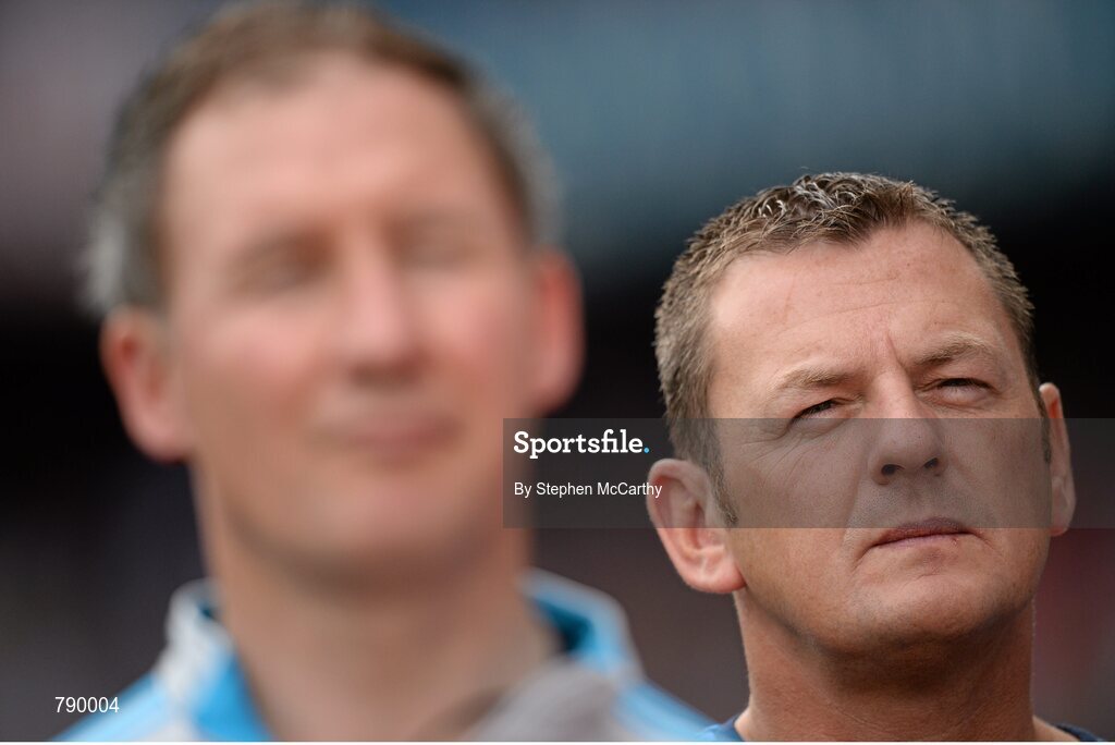 1 September 2013; Dublin team media manager Seamus McCormack, right, and manager Jim Gavin. GAA Football All-Ireland Senior Championship, Semi-Final, Dublin v Kerry, Croke Park, Dublin. Picture credit: Stephen McCarthy / SPORTSFILE