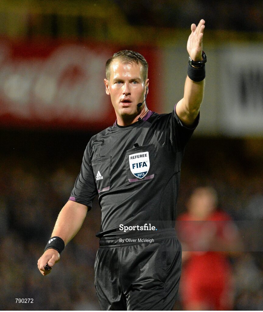 6 September 2013; Referee Danny Makkelie. 2014 FIFA World Cup Qualifier, Group F, Northern Ireland v Portugal, Windsor Park, Belfast.  Picture credit: Oliver McVeigh / SPORTSFILE