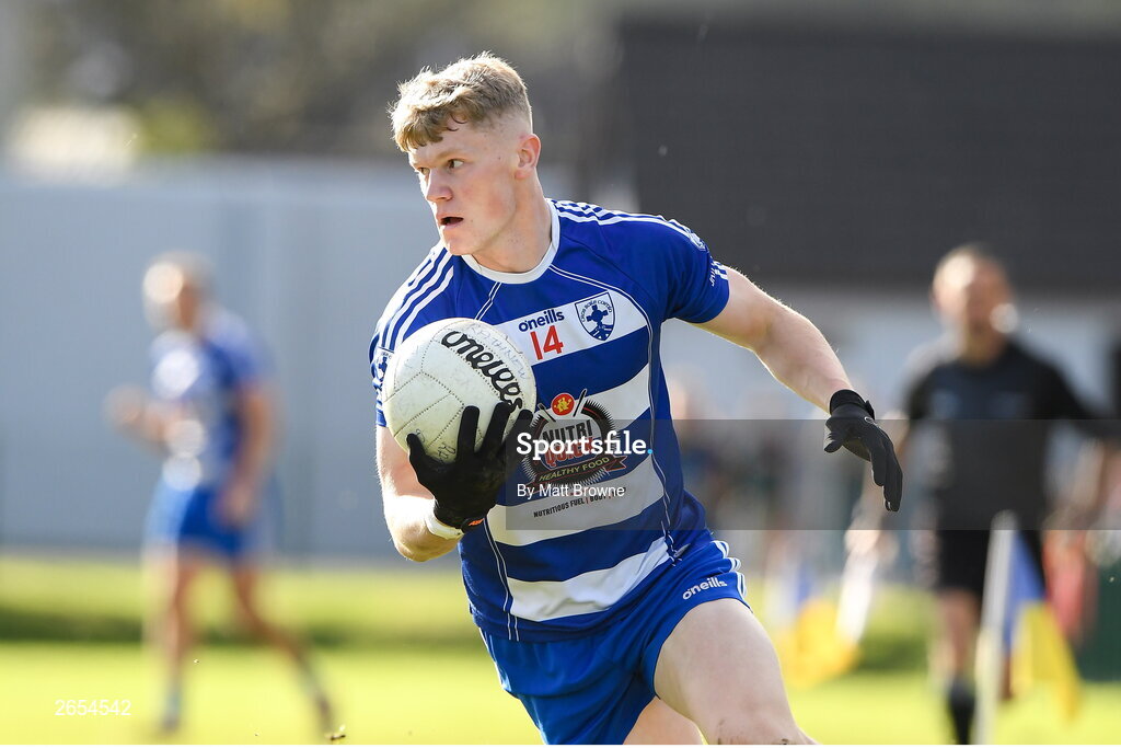 22 October 2023; Kevin Quinn of Blessington during the Wicklow County Senior Club Football Championship final between Blessington and Rathnew at Echelon Park in Aughrim, Wicklow. Photo by Matt Browne/Sportsfile