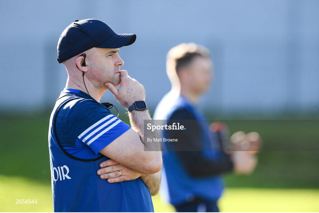 22 October 2023; Blessington manager Brian Cardiff during the Wicklow County Senior Club Football Championship final between Blessington and Rathnew at Echelon Park in Aughrim, Wicklow. Photo by Matt Browne/Sportsfile