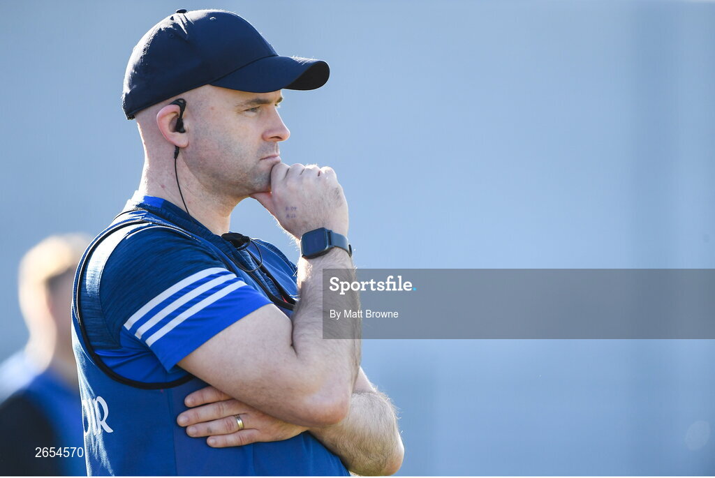 22 October 2023; Blessington manager Brian Cardiff during the Wicklow County Senior Club Football Championship final between Blessington and Rathnew at Echelon Park in Aughrim, Wicklow. Photo by Matt Browne/Sportsfile