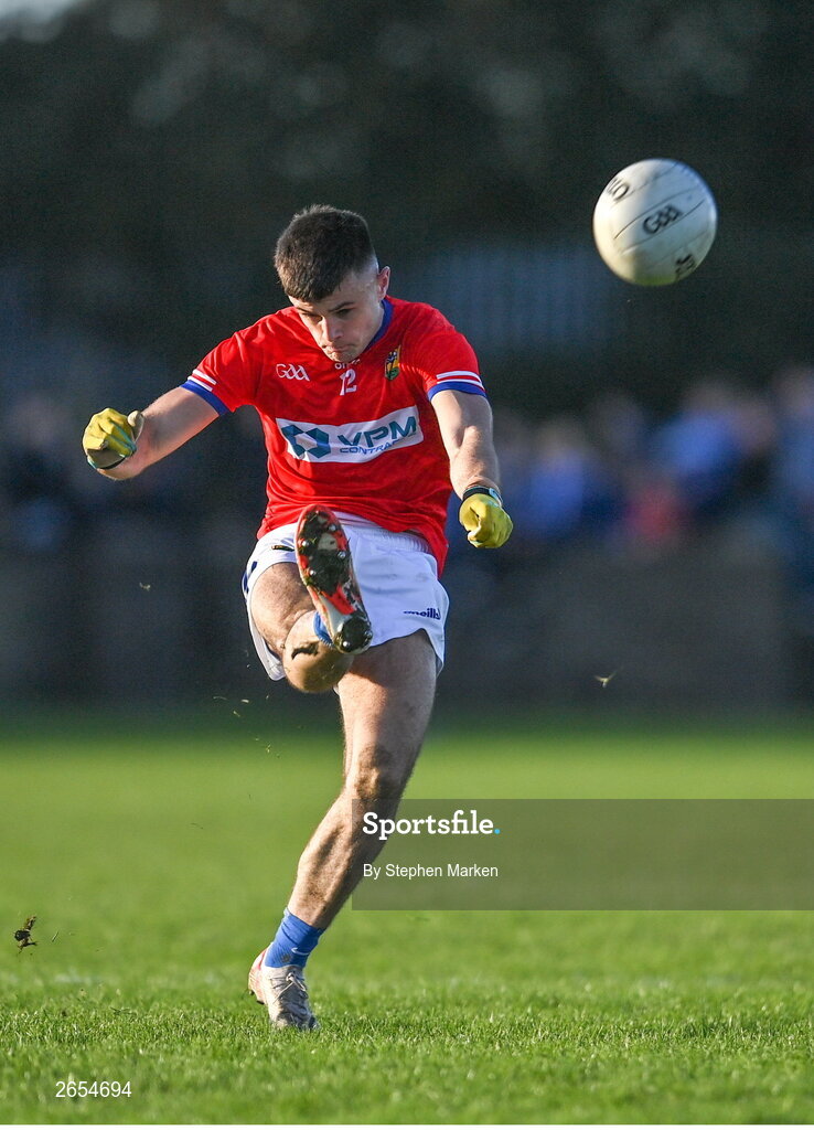 22 October 2023; Jonathan Commins of Ardee St Mary's during the Louth County Senior Club Football Championship final between Ardee St Mary's and Naomh Mairtin at Pairc Naomh Bríd in Dowdallshill, Louth. Photo by Stephen Marken/Sportsfile