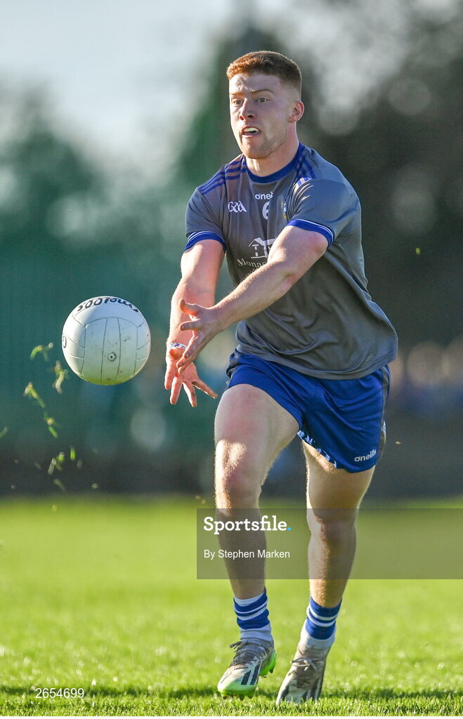 22 October 2023; Sean Healy of Naomh Mairtin during the Louth County Senior Club Football Championship final between Ardee St Mary's and Naomh Mairtin at Pairc Naomh Bríd in Dowdallshill, Louth. Photo by Stephen Marken/Sportsfile