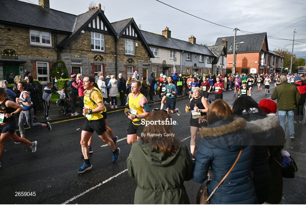 29 October 2023; Participants pass through Chapelizod during the 2023 Irish Life Dublin Marathon. Thousands of runners took to the Fitzwilliam Square start line, to participate in the 42nd running of the Dublin Marathon. Photo by Ramsey Cardy/Sportsfile