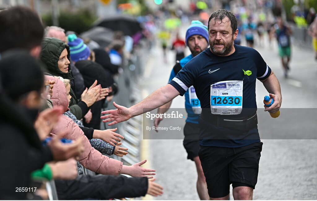 29 October 2023; Gavin McGrath from Meath, during the 2023 Irish Life Dublin Marathon. Thousands of runners took to the Fitzwilliam Square start line, to participate in the 42nd running of the Dublin Marathon. Photo by Ramsey Cardy/Sportsfile