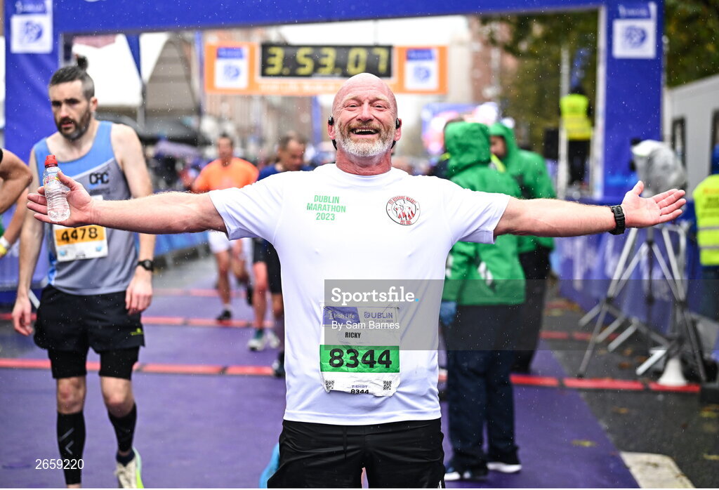 29 October 2023; Ricky Weatherston after the 2023 Irish Life Dublin Marathon. Thousands of runners took to the Fitzwilliam Square start line, to participate in the 42nd running of the Dublin Marathon. Photo by Sam Barnes/Sportsfile