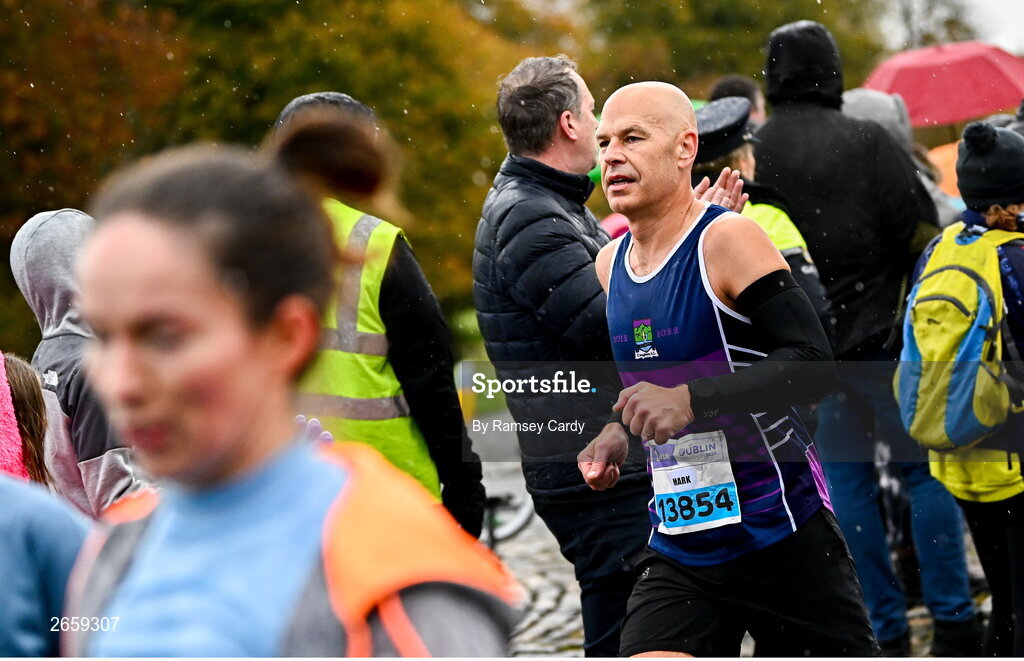 29 October 2023; Mark McGrath during the 2023 Irish Life Dublin Marathon. Thousands of runners took to the Fitzwilliam Square start line, to participate in the 42nd running of the Dublin Marathon. Photo by Ramsey Cardy/Sportsfile