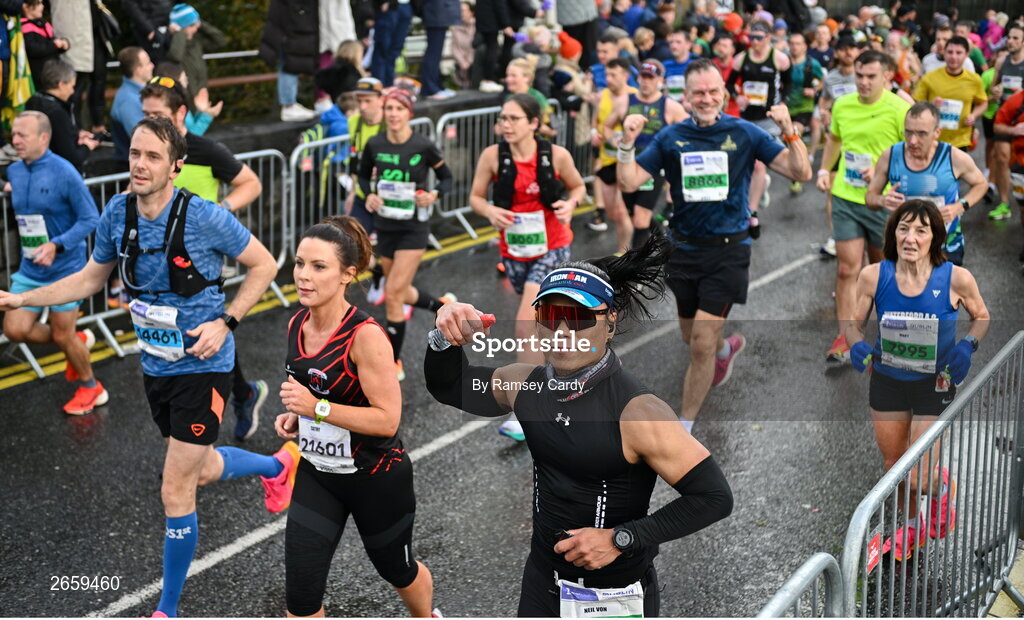 29 October 2023; Neil Von Laurete during the 2023 Irish Life Dublin Marathon. Thousands of runners took to the Fitzwilliam Square start line, to participate in the 42nd running of the Dublin Marathon. Photo by Ramsey Cardy/Sportsfile