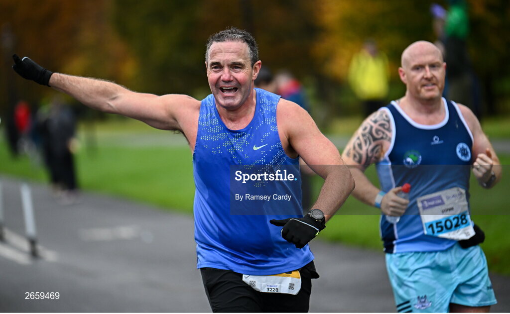 29 October 2023; Gavan Doran from Meath during the 2023 Irish Life Dublin Marathon. Thousands of runners took to the Fitzwilliam Square start line, to participate in the 42nd running of the Dublin Marathon. Photo by Ramsey Cardy/Sportsfile