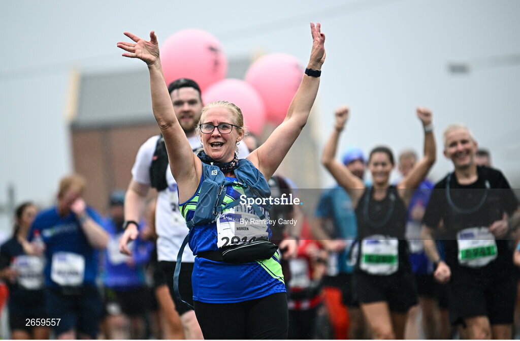 29 October 2023; Noreen O'Rahilly from Cork, during the 2023 Irish Life Dublin Marathon. Thousands of runners took to the Fitzwilliam Square start line, to participate in the 42nd running of the Dublin Marathon. Photo by Ramsey Cardy/Sportsfile