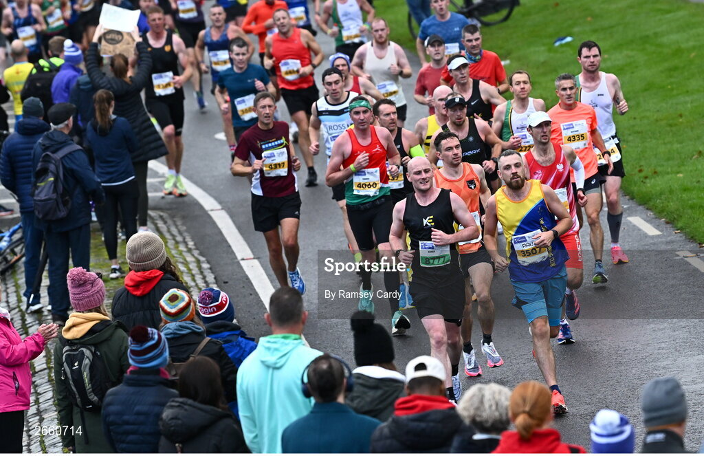 29 October 2023; Participants run through the Phoenix Park during the 2023 Irish Life Dublin Marathon. Thousands of runners took to the Fitzwilliam Square start line, to participate in the 42nd running of the Dublin Marathon. Photo by Ramsey Cardy/Sportsfile