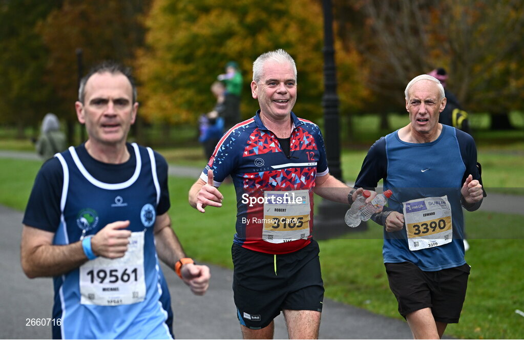 29 October 2023; Robert McCafferty from Dublin during the 2023 Irish Life Dublin Marathon. Thousands of runners took to the Fitzwilliam Square start line, to participate in the 42nd running of the Dublin Marathon. Photo by Ramsey Cardy/Sportsfile