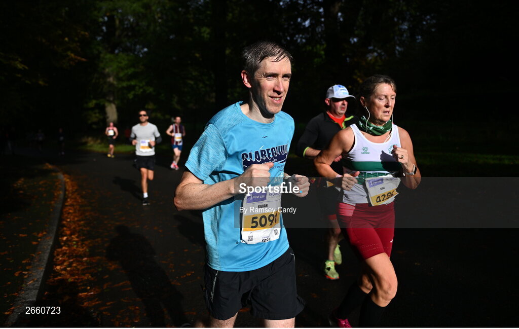 29 October 2023; Kieran Walsh from Galway during the 2023 Irish Life Dublin Marathon. Thousands of runners took to the Fitzwilliam Square start line, to participate in the 42nd running of the Dublin Marathon. Photo by Ramsey Cardy/Sportsfile