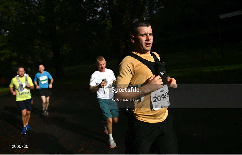 29 October 2023; Graham Ball from Dublin during the 2023 Irish Life Dublin Marathon. Thousands of runners took to the Fitzwilliam Square start line, to participate in the 42nd running of the Dublin Marathon. Photo by Ramsey Cardy/Sportsfile