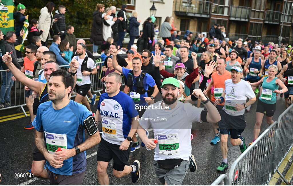 29 October 2023; Patrick Keogh from Kildare during the 2023 Irish Life Dublin Marathon. Thousands of runners took to the Fitzwilliam Square start line, to participate in the 42nd running of the Dublin Marathon. Photo by Ramsey Cardy/Sportsfile